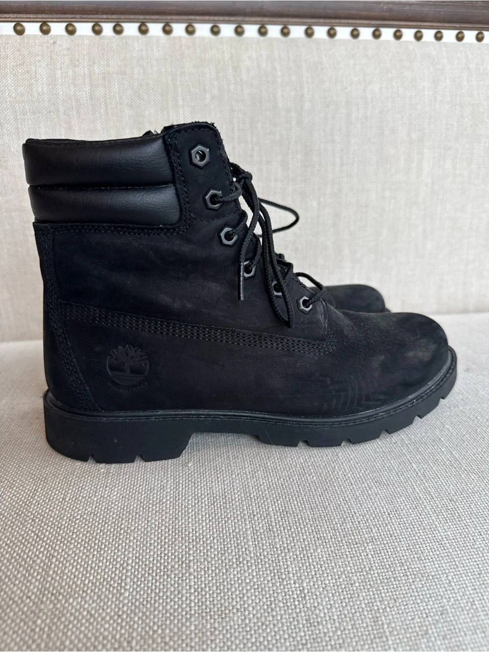 Timberland Black Suede Lace-Up Work Boots